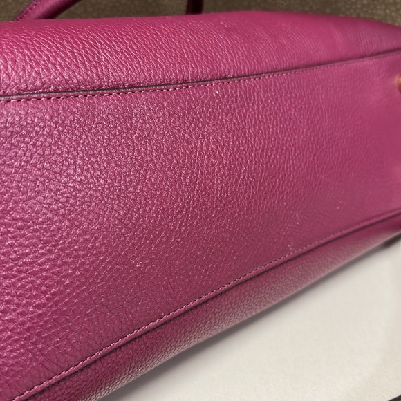 🔥🔥🔥Coach Purple Leather Top Handle Satchel Handbag Shoulder Bag - Picture 11 of 15